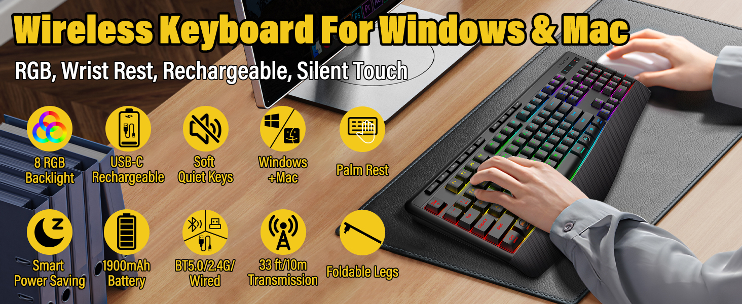 Wireless Bluethooth Backlit Keyboard