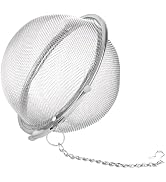 Silver Stainless Steel Mesh Tea Ball, Loose Leaf Tea Infuser 2.1 Inch Tea Strainer Tea Diffuser f...