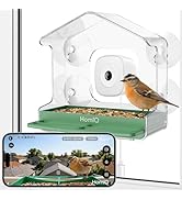 HomiQ Life Smart Bird Feeder with Window Camera, 2K HD Camera for Window Viewing, AI BirdSpecies ...