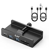 EJAY 5-Port USB 3.0 Hub with Card Reader &amp; Clamp Mount, 5Gbps Aluminum Docking Station for MacBoo...