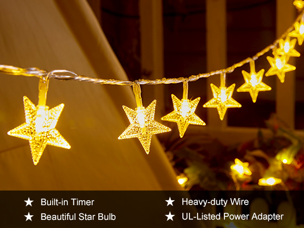 33 ft 100 LED Star Fairy String Lights