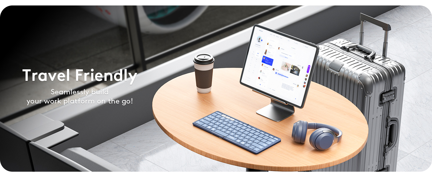 blue folding keyboard