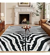 Amearea Zebra Rug for Living Room, 4x6 Feet Animal Print Rug for Bedroom, Premium Black and White...