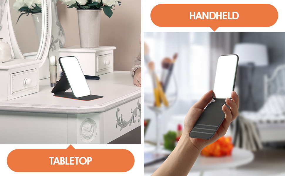 handheld or tabletop mirror
