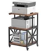 GreenForest Printer Stand with Storage Shelf, 19.7"x 17.7" Rolling Printer Cart with Wheel for Ho...