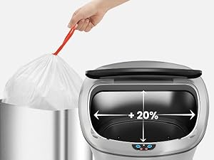 Bucket-free design provides more trash capacity