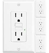 XIMAOEASE 4 Pack GFCI Outlet 15 Amp,Self-Test,Electrical Outlet with Thinner Design,WR Weather Re...