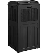 Devoko 33 Gallon Outdoor Trash Can with Dual Lid, Heavy Duty Waterproof Resin Garbage Bins Outsid...