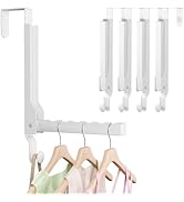 WLCSNG 4 Pack Over The Door Hanger Foldable Over The Door Hooks with 6-Groove,Rust-Resistant Over...
