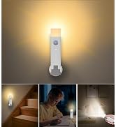 Chunace Motion Sensor Night Light with LED Flashlight - Dimmble &amp; Rechargeable, Portable Indoor W...