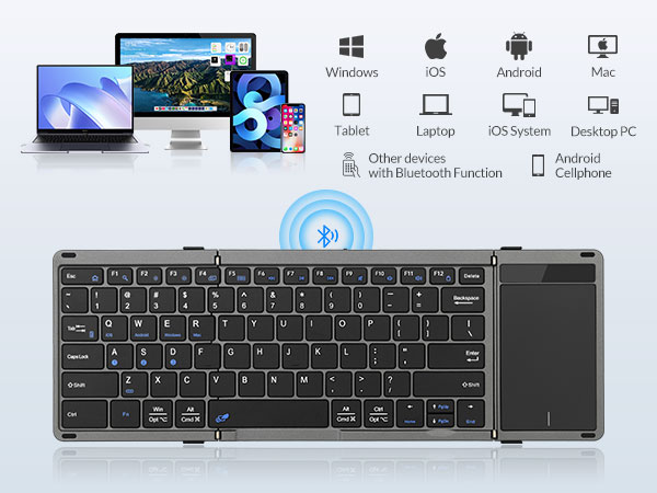 Rii RK809Pro Foldable Bluetooth Keyboard with Touchpad