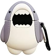 ZOSTLAND Cute Shark Wireless Earphone Case,Thick Soft Portable Silicone Shockproof Skin Cover Sto...