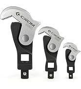 CROM Adjustable Crowfoot Wrench Set - Spring Loaded Wrench – Male &amp; Female Square Drives Work Wit...