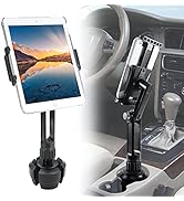 Macally Cup Holder Tablet Mount - Heavy Duty iPad Cup Holder Car Mount Stand or Tablet Holder for...