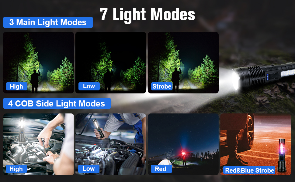 rechargeable flashlight ligh lumens