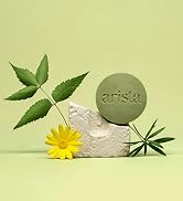 Arista’s natural ingredients anti dandruff shampoo bar balanced on natural stone