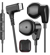 USB C Headphone Right Angle HiFi Ear Buds for Samsung S26 Ultra S25 FE A17 A16,Noise Isolation Ty...