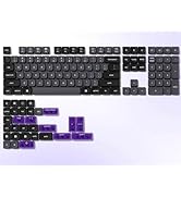dagaladoo Low Profile Key Cap,Double Shot PBT keycaps 60 75 Percent,Dark Grey/Purple Keyboard cap...