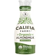 Califia Farms - Organic Unsweetened Almond Milk, 48 Oz, Dairy Free, Keto, Vegan, Plant Based, Org...