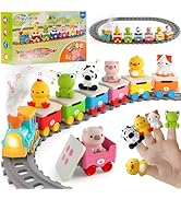 Toddler Toys for 1 2 3 Year Old, Electric Farm Animal Train Set with Music, Lights &amp; Steam, Monte...