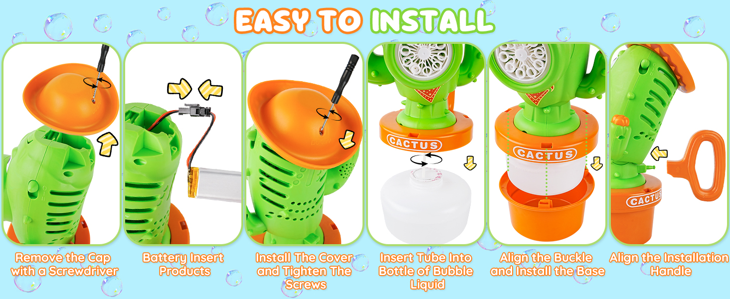 Cactus Bubble Machine for Kids