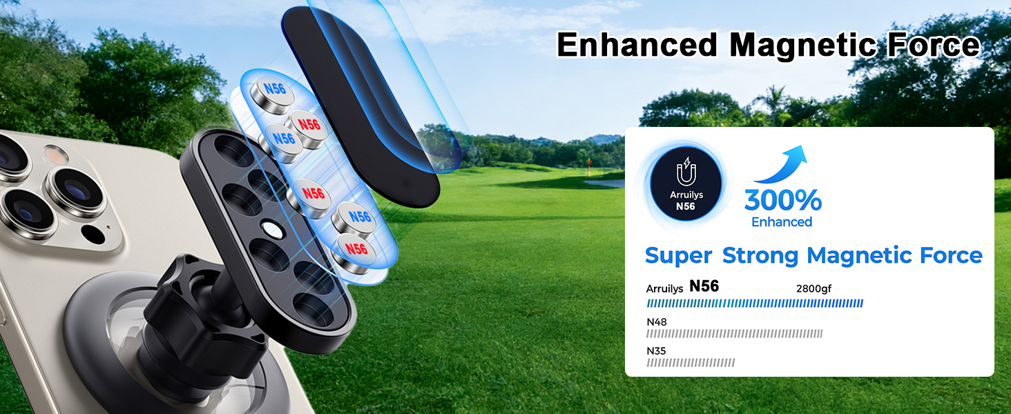 magnetic phone holder for golf cart