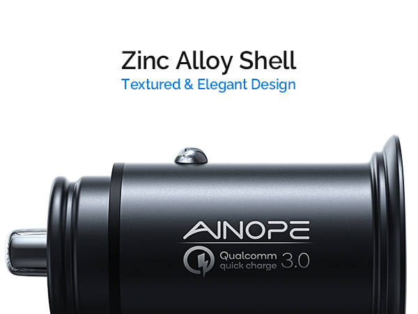 AINOPE USB Car Charger 45W/6A [All Metal] Fast Car Charger Mini Cigarette USB Adapter