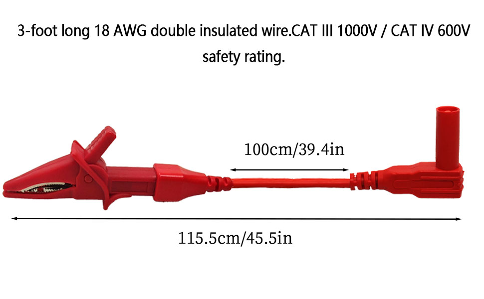 Heavy Duty Alligator Clips Test Leads for Multimeter