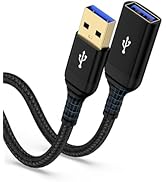 Bordsek USB Extension Cable, USB 3.0 Male to Female Extender – Fast Data Transfer Cable for PC, W...