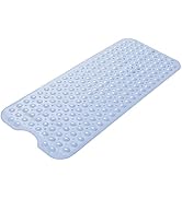 AmazerBath Baby Blue Bathtub Mat Non Slip Bath Mat for Tub, 40 x 16 Inches Bath &amp; Shower Safety M...