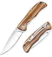 Vickay Pocket Knife for Men, Folding Knife with Clip, 3.74" 8Cr13MoV Steel Blade, Wood Handle EDC...