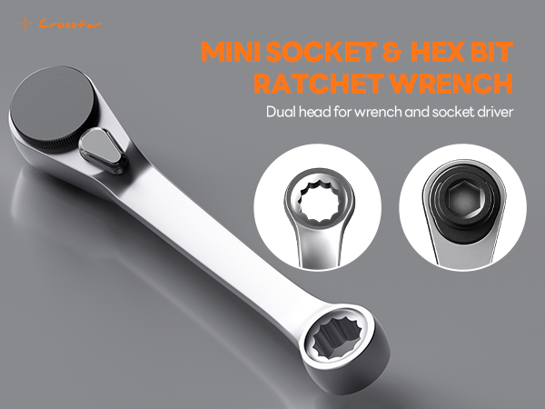 Crosstar 5-Piece Mini Ratchet Wrench Set