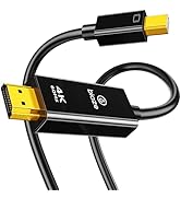 biaze Mini DP to HDMI 2.0 Cable 6Ft, 4K@60Hz Thunderbolt Compatible, Plug and Play for MacBook Pr...