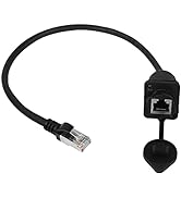 CERRXIAN 35cm RJ45 Male to Female Cat5 5e 6 Waterproof Panel Mount LAN Network Ethernet Extension...