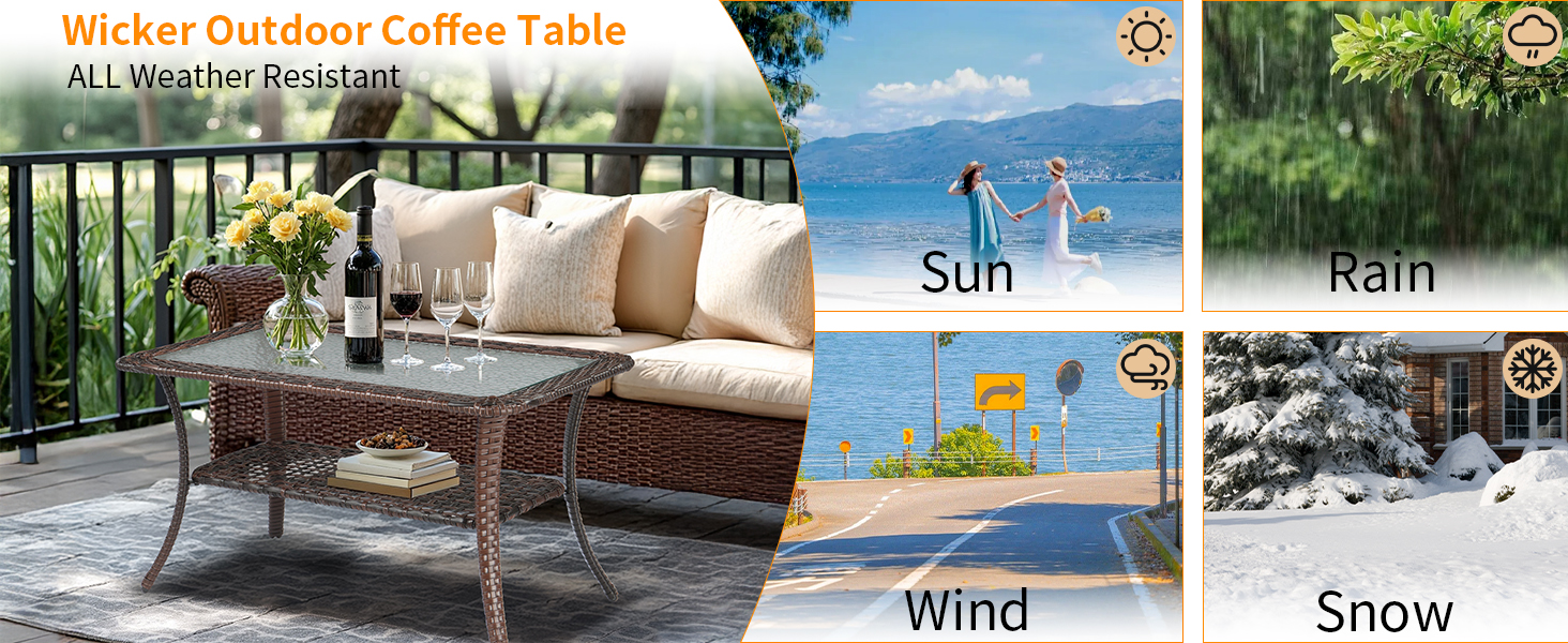 all weather outdoor coffee table