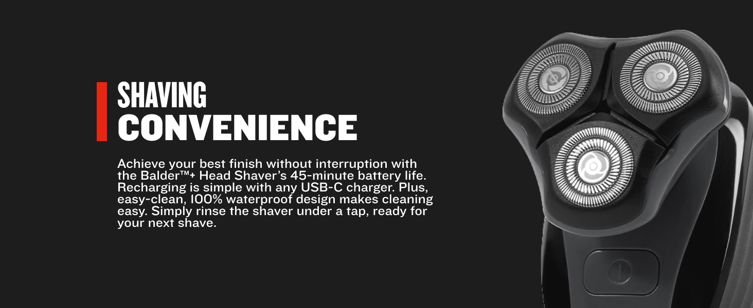 Shaving convenience with 45 minute battery life