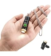 Yemao Rechargeable Keychain Flashlight with Chain,600 High Lumens EDC Pocket Flashlights, Mini Fl...