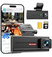 Dash Cam, Veralyxa 4G LTE Car Dash Camera Front and Cabin with SIM Card, 64GB SD Card, Remote Liv...