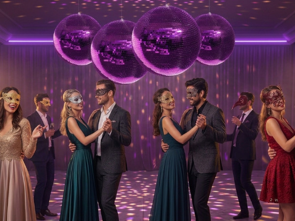 Purple Disco Ball Set for Party