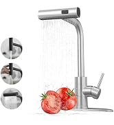 Kitchen Faucets with Pull Down Sprayer,Waterfall Kitchen Sink Faucet,Commercial Utility Stainless...