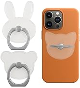 Meroqeel 3Pcs Adhesive Clear Phone Strap Grip Finger Holder for Hand, Sticky Animal Cellphone Loo...