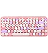 DAIDAI 84 Key Retro Bluetooth Keyboard with Cute Round Keycap | Portable Typewriter Style Wireles...