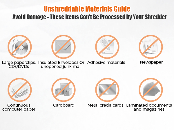 Unshreddable Materials Guide