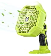 YEX-BUR Battery Operated Fan for Ryobi 18v Battery, Portable Fan with 3 Speed for Camping Tent Jo...