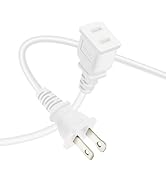 Short Indoor Extension Cord 6FT 2 Prong Polarized US AC Power Cable Male to Female,18AWG 10A 1250...