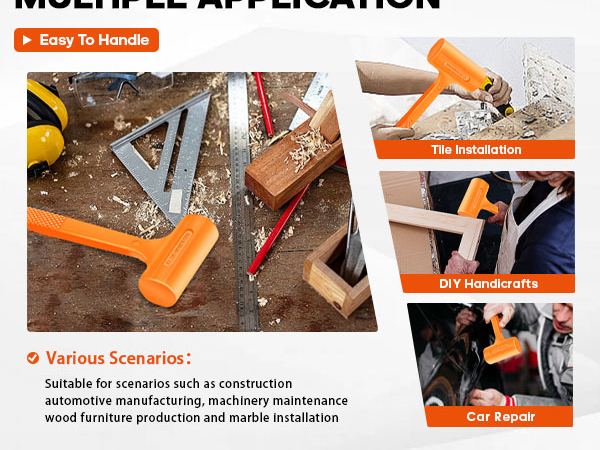 This 1-pound anti-rebound hammer makes it easy to spot in toolboxes and convenient to carry.