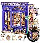 Rolife DIY Dollhouse Miniature House Kit 1:18 Edwardian Tea Room with Openable Facade, Diorama Bu...