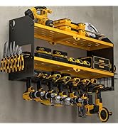 YYR Power Tool Organizer Wall Mount, Cordless Drill and Battery Holder, Electric Tools Hanger Sto...