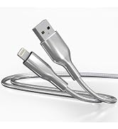 Chew Proof iPhone Lightning Charger Cord - 6.6FT MFi Certified Metal USB to Lightning Cable, Cat ...