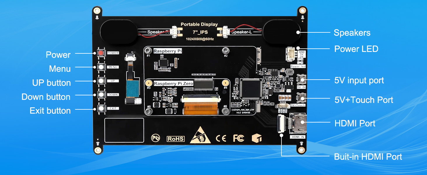 7 inch touchscreen monitor